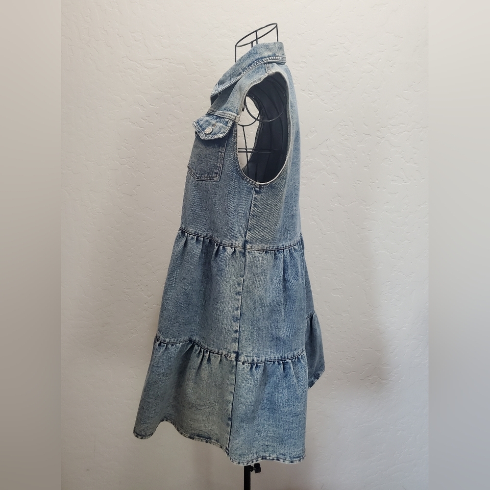 Blue Jean Dress. Size Large. - Picture 2 of 11